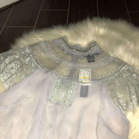 Riley+James grey blouse sz Small - Picture 2 of 7